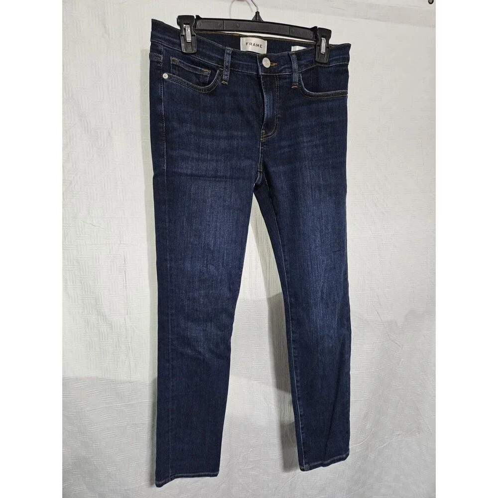 Frame Blue Denim Le Garcon Straight Jeans Size 26W X 29 Inseam